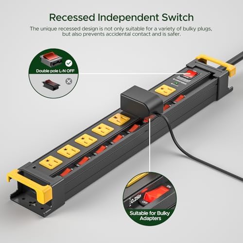 8 Outlet Heavy Duty Surge Protector Power Strip