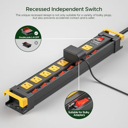 8 Outlet Heavy Duty Surge Protector Power Strip