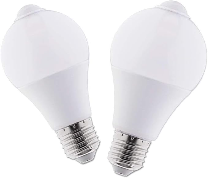 YSJX Lights, Pack of 2, LED PIR Motion Sensor Bulb E27 AC85-265V 5W/7W Auto Smart PIR Infrared Body Lamp, Household Bulbs(7W)