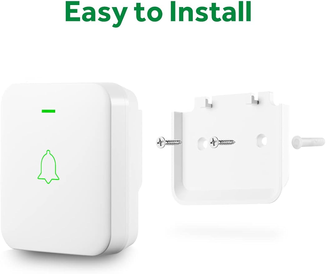 AVANTEK Wireless Doorbell, Battery-Powered & Portable, 1000 ft Range, White