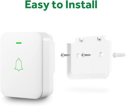 AVANTEK Wireless Doorbell, Battery-Powered & Portable, 1000 ft Range, White