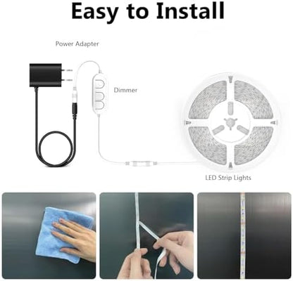 dalattin White LED Strip Lights 100ft, Dimmable Bright 24V Led Light Strip 6500K Daylight White 1800 LEDs Lights for Bedroom, Mirror, Kitchen, Strong Adhesive, 2 roll of 50ft