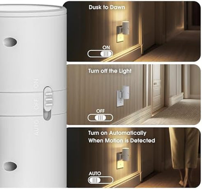 Briignite Motion Sensor Night Light, Motion Activated Plug in Night Lights