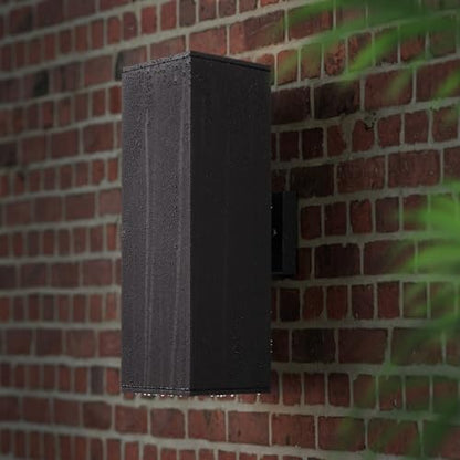 mirrea 18" Modern Outdoor Porch Light in 2 Lights, Matte Black, 1 Pack