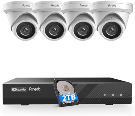 4K PoE Security Camera System 8CH with 2TB HDD, PD0408-4K