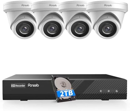 4K PoE Security Camera System 8CH with 2TB HDD, PD0408-4K