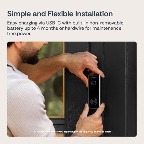 Luna Video Doorbell Camera, 4MP 180° Wide View, Dual-Band WiFi & Chime