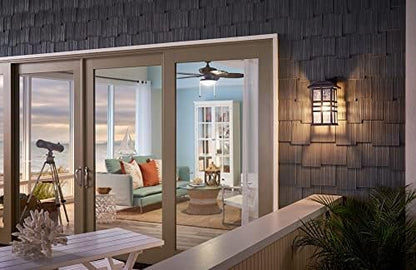 Kichler Beacon Square 17.5" 1 Light Outdoor Wall Light with Clear Hammered Glass in White