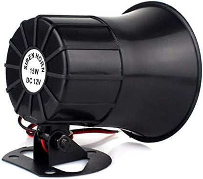 Wired Alarm Siren Horn 15W DC 6 to 12V Security Siren with Bracket for Home Security Alarm System