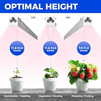 Barrina T5 Plant Lights, 5W LED Grow Light Strip, 1FT White Cover, 8 Packs