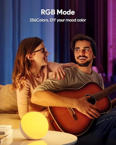 Hifree Touch Lamp, Multicolor Night Light for Kids, Small LED Table Lamp for Bedroom, Dimmable Bedside Lamp with Warm & White Light