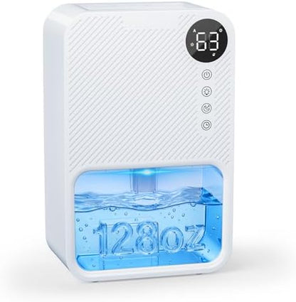 Dehumidifier,128oz Visible Water Tank 1000 sq.ft Dehumidifier for Home – Quiet Portable Unit with 24-Hour Timer, Auto Shut-off, Sleep Mode & 7-Color Night Light for Bathroom, Bedroom, Basement, RV