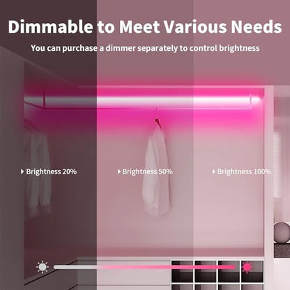 iNextStation Pink LED Light Strip 16.4FT Neon Rope Lights (with DC12V Plug)