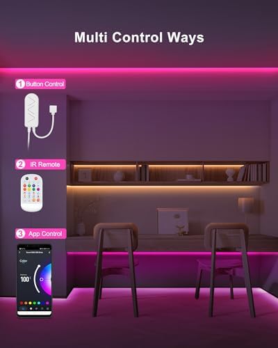 Tatazone 16.4ft Bluetooth RGB COB Led Strip Lights with Remote, Dimmable Smart App Led COB Light Strip, Color Changing Music Sync, Indoor RGB Led Lights for Bedroom, Home Decor, Party