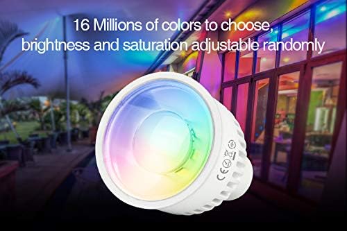 Multi-Color Smart LED Bulb 6W 2.4G Light, Mi-Light GU10 Dimmable RGB Plus CCT Smart Support Voice Control Colorful Milight Bulb, 1PCS
