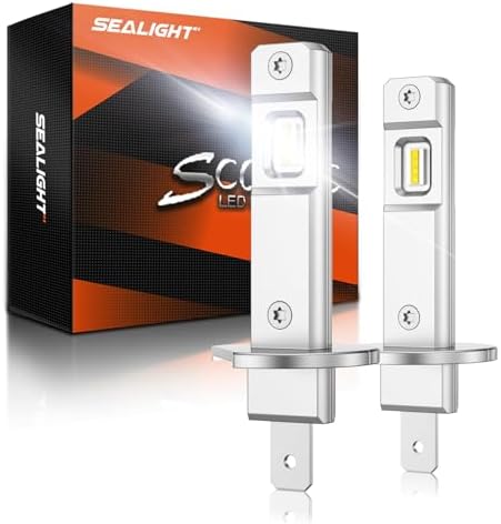 SEALIGHT H1 Fog Light, S6 H1 Light No Adapter Required No Cordless, 6500K Cool White with 15000RPM Cooling Fan, Plug-N-Play, Pack of 2