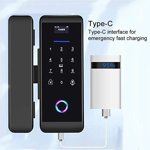 Dioche Biometric Door Lock, Keyless Entry, 4 Unlock Methods: Fingerprint, Password, IC Card, Keypad, Black
