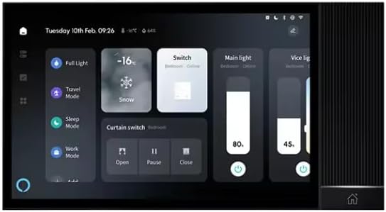 PUSOKEI Smart Home Control Panel, Smart Scene Wall S Witch Panel with 8 Inch Touch Screen, 2GB RAM 16GB ROM, Voice Control, Central Controller for Tuya Smart Device