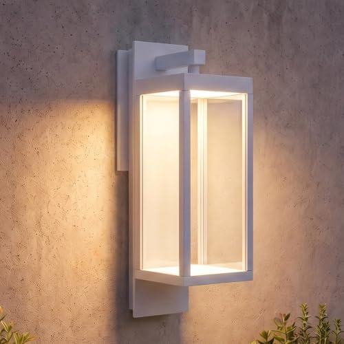 Dusk to Dawn Outdoor Wall Light, 15 Inch Waterproof LED Exterior Wall Sconce, Wall Mount Porch Lighting Fixture for Front Door, Garage, Patio, Yard & Entryway