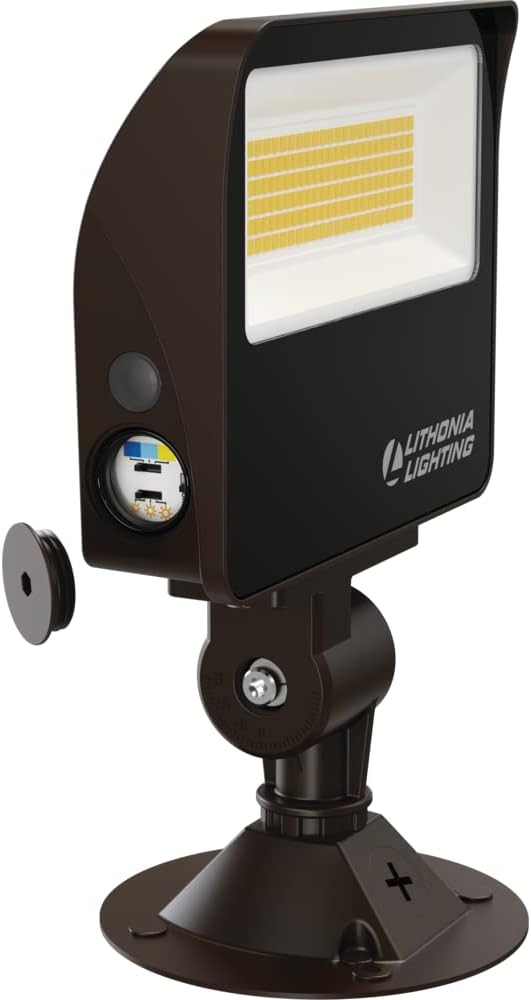 Lithonia Lighting ESXF1 ALO SWW2 KY DDB M2 Outdoor LED Switchable Floodlight, Knuckle or Yoke Mount, Bronze