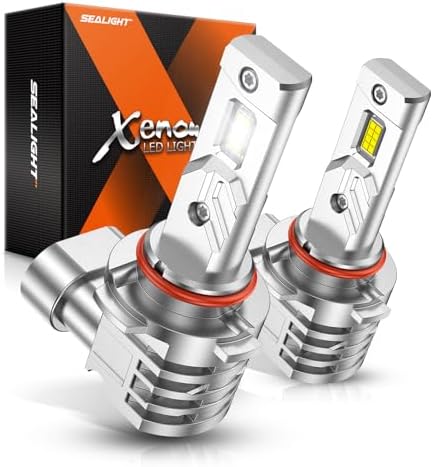 SEALIGHT 9145 H10 LED Fog Light Bulbs 16000LM Brightness, 9140 9145 Fog Lights LED 6000K White Strong Penetration, 2025 Upgrade Liquid-cooled Copper Tubing H10 Fog Lights, Pack of 2