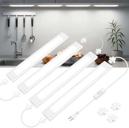 maylit Plug in Under Cabinet LED Light Bar, Ultra-Bright, Wired, 14 Inch