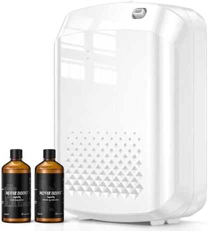 Waterless Essential Oil Diffuser with 2 x 100ML Oils, 3000 Sq.Ft Coverage for Large Home Hotel Office, 400ml Cold Air Scent Machine, Bluetooth App Control, Quiet Aroma Diffuser Wall Mount
