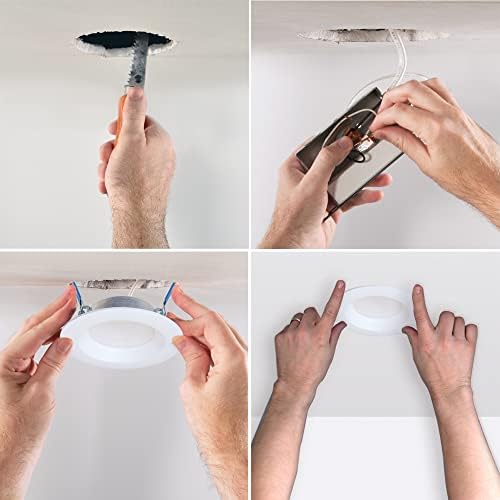 HALO LTB 4-inch Selectable CCT (3000K-5000K) Integrated LED, White Recessed Light, Dimmable Retrofit Trim