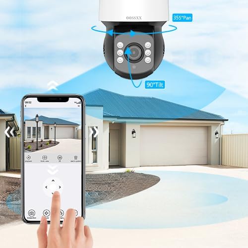 1080P PTZ Wired Security Camera System with 10" IPS Monitor, 8CH Expandable DVR with 1TB HDD, 4 Cameras, Remote Control, No Monthly Fee App, IR Night Vision, Indoor Outdoor