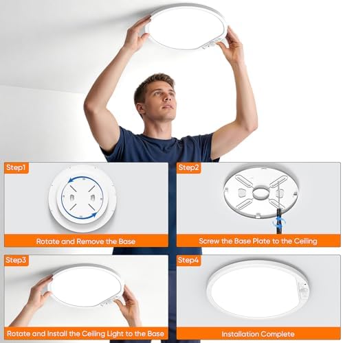 Rechargeable Motion Sensor Ceiling Light, 12000mAh Battery Closet Light