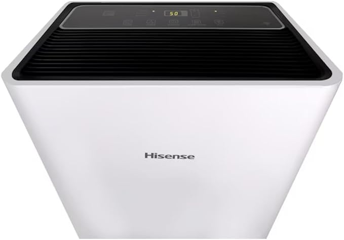 Hisense ConnectLife Smart Control 50 Pint 3-Speeds Dehumidifier, 3 Fan Speeds (High, Low, Auto), WiFi Enabled, Low Noise Airflow System 46 dB, 115v, Up to 4500 sq.ft, DH7021W1WG (Renewed)