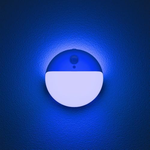 YUNLEX Toilet Light Motion Sensor, Dim Blue Night Light Battery Operated