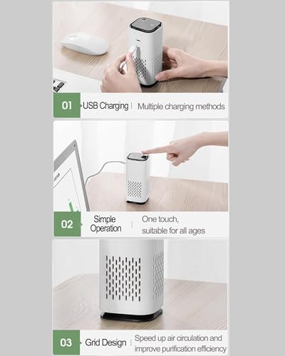 The Pet Air Purifier, Pet Air Purifiers for Home Pee Smell, with True Hepa 3-in-1 Filters, Covers up to 990 Ft² for Pet Hair, Allergies, Dust, Smoke (2pcs-C)