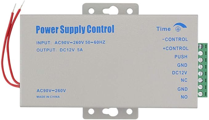 YiToo Access Control Power Supply K80 Power Switch DC 12V 5A AC 110~260V for All Types Access Control System Door Lock with Time Delay