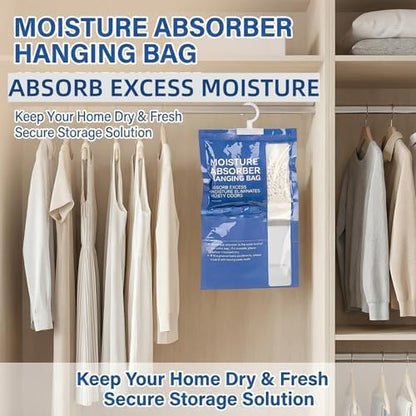 RAINFLOW Dehumidifier Bags - Hanging Moisture Absorber Bag for Closets 4pc