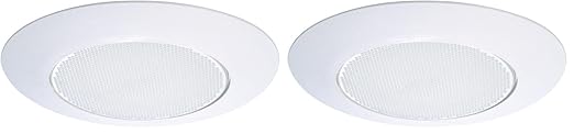 HALO 70PS Recessed Light Trim with Frosted Albalite Lens, White, 6 in. (Pack of 2)