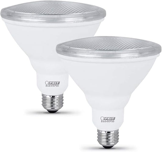 Feit Electric PAR38 LED Bulbs, 75W Equivalent, Non Dimmable, LED Flood Light Bulbs, 10 Year Life, 750 Lumens, 5000k Daylight, E26 Base, Damp Rated, 2 Pack, PAR3875/850/10KLED/2