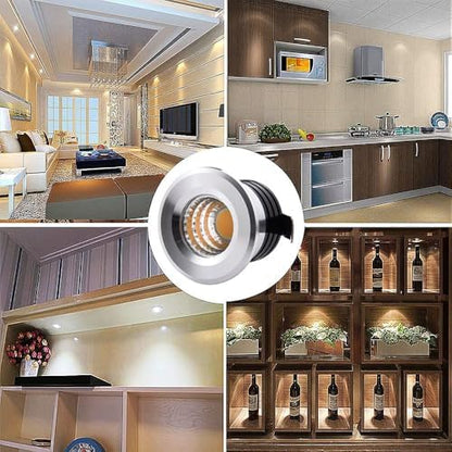 5Pack 1 inch Recessed LED Lights, 3W Mini Recessed LED Lights AC110V