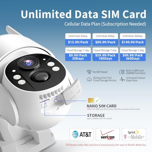 MISECU 4G LTE Cellular Security Cameras Outdoor 2-Pack, 2.5K No WiFi,IP66