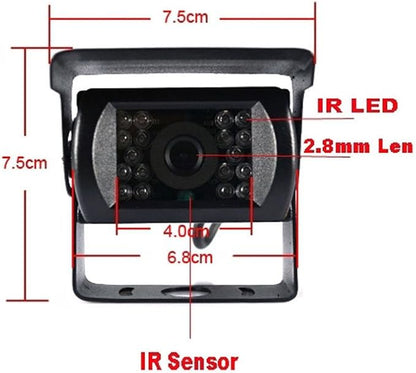 Waterproof 4Pin CCD Bus Trailer 18 LED IR Night Vision Car Rear View Reverse Backup Camera for Bus Truck Motorhome 12V-24V (4Pin HEI(10m))