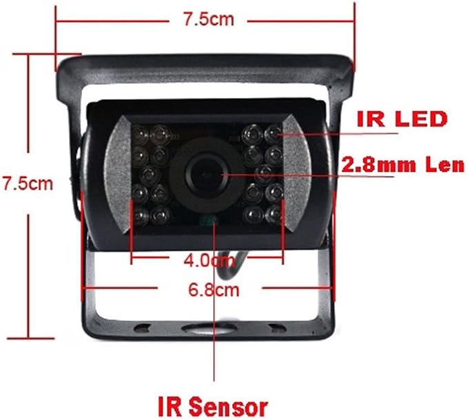 4Pin Car Vehicle Backup Rear View Reversing Parking Camera Night Vision for Truck Lorry Pickup Bus Vehicle Caravans Camping SUV 4 Pin Connector Plug Waterproof Shockproof 12V/24V