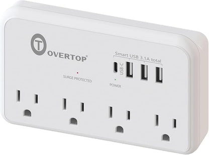 Overtop Wall Outlet Extender,Multi Plug Surge Protector,1800J