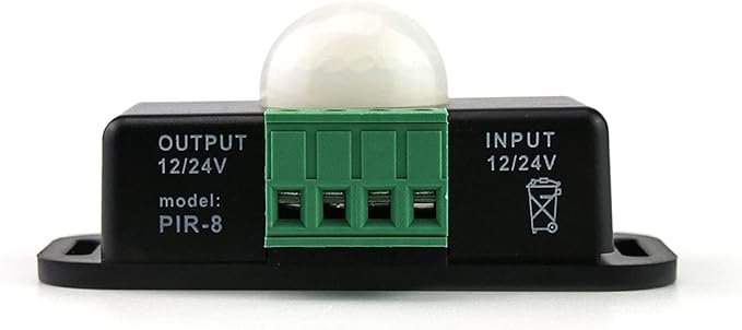QWORK Motion Sensor LED Switch (4 Pack) with Timer Function, 12-24V, 6A, 5-8M Induction Distance, 1-10 Min Adjustable Delay Time, 60 Degree Field of View