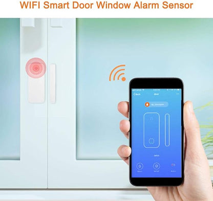 Smart Home Security Alarm System with App Control, Works with Home Assistan | 2.4GHz WiFi Door Window Sensor, Magnetic Detector with Phone Alert, for and Smart Home Automation