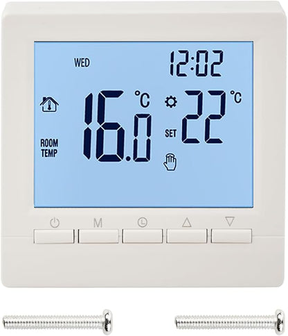 Flylin Week Programmable Thermostat, Digital LCD Display 0-95