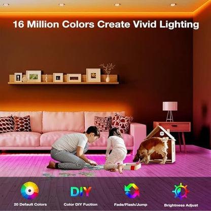 VOLIVO 50FT LED Strip Lights for Bedroom RGB Color Changing
