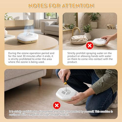 Cat Litter Deodorizer Pet Odor Eliminator for Dogs Poof Rechargeable Ozone Air Purifier for Litter Box Cordless with Negative Ion and Ozone Modes Kennel Home Smoke Car