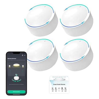 ZigBee Smart Knob Switch Wireless Scene Button Rotatable Dimmer Switch,Need Zigbee Hub,Light Automation Scenario Remote Panel (4)