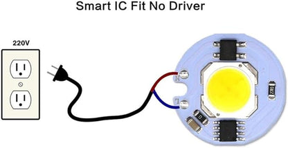 Home Bulbs 5Pcs LED COB Chip 220V 9W 7W 5W 3W Smart IC for DIY LED Light Bulb Downlight Spotlight No Need Power Supply Household Lamp (Emitting Color : Warm White, Wattage : 3w)