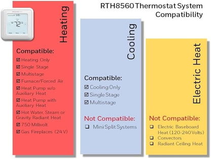 Honeywell Home RTH8560D 7 Day Programmable Touchscreen Thermostat (Pack of 3)